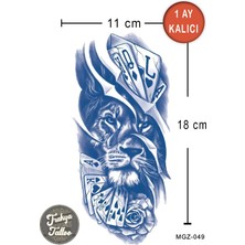 Trakya Tattoo 1 Ay Kalıcı Dövme Yarım Kol Gül Poker Aslan Geçici Dövme