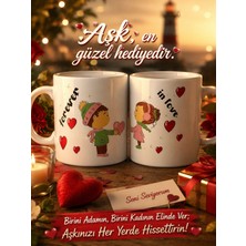 Seymen Bıçakçılık Sevgiliye Özel 2’li Aşk Temalı Kupa Bardak Seti – Romantik Hediye Kahve ve Çay Kupası