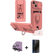 Pileli Store Pilelistore™ iPhone 14 Kılıf Vadi Form Prime - Siyah 3D Antistatik Hayalet Cam Ekran Koruyucu + Raze Metal Kamera Lens - Sh