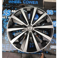 Yk 15 Inç Nissan Micra / Almera / Primera / Note Uyumlu Çift Renk Jant Kapağı 4'lü Takım Amblem Hediyeli
