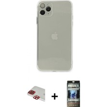 Pileli Store Pilelistore™ iPhone 11 Pro Max Kılıf Ahenk Doku - Siyah 34D Hayalet Izgaralı Cam + Pers Alüminyum Kamera Lens - Kı