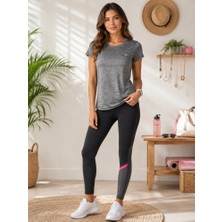 Crosstime  Kadın Gri Bisiklet Yaka Basic T-Shirt
