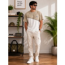 Stsahra  Erkek Beyaz O Yaka Basic T-Shirt