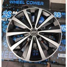 Yk 15 Inç Chevrolet Aveo / Lacetti / Epica / Cruze Uyumlu Çift Renk Jant Kapağı 4'lü Takım Amblem Hediyeli