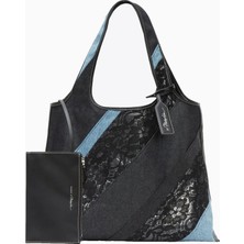 3.1 Phillip Lim Dantel Patchwork Denim Market Lüks Tasarım Kadın Tote Çanta