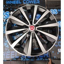 Yk 15 Inç Fiat Egea / Linea / Doblo / Punto / Fiorino Uyumlu Jant Kapağı 4'lü Takım Amblem Hediyeli