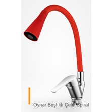 Ttta Oynar Başlıklı Çelik Spiral Üzeri Silikon Kaplama Musluk Başlığı Kobra Fonksiyonlu Musluk