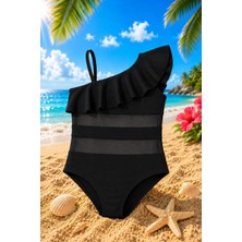 My Kids Wear Kız Çocuk Fırfır ve Tül Detaylı Tek Parça Mayo. 12837