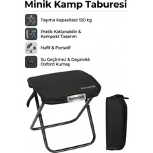 Kamptek Pratik Katlanabilir Kamp Taburesi - 120 kg Kapasiteli Taşınabilir Balıkçı Kamptaburesi