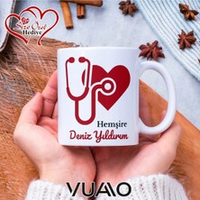 Vuao Hemşire Özel Isimli Yazılı Kupa Bardak, Kişiye Özel Baskılı Kupa Bardağı - Hemşire Isme Özel Hediye Kupa - Hemşireler Günü Hediyesi Isim Yazılı - Çift Taraflı Baskılı Sağlık Çalışanı Meslek Kupaları