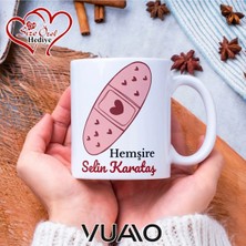 Vuao Hemşire Özel Isimli Yazılı Kupa Bardak, Kişiye Özel Baskılı Kupa Bardağı - Hemşire Isme Özel Hediye Kupa - Hemşireler Günü Hediyesi Isim Yazılı - Çift Taraflı Baskılı Sağlık Çalışanı Meslek Kupaları
