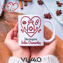 Vuao Hemşire Özel Isimli Yazılı Kupa Bardak, Kişiye Özel Baskılı Kupa Bardağı - Hemşire Isme Özel Hediye Kupa - Hemşireler Günü Hediyesi Isim Yazılı - Çift Taraflı Baskılı Sağlık Çalışanı Meslek Kupaları