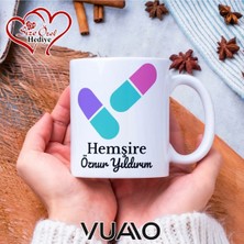 Vuao Hemşire Özel Isimli Yazılı Kupa Bardak, Kişiye Özel Baskılı Kupa Bardağı - Hemşire Isme Özel Hediye Kupa - Hemşireler Günü Hediyesi Isim Yazılı - Çift Taraflı Baskılı Sağlık Çalışanı Meslek Kupaları