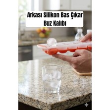 PudraLuna 18 Bölmeli Bas Çıkar Buz Kalıbı, Arkası Silikon Buz Kalıbı, 2,5 cm Çapında Buz Büyüklüğü