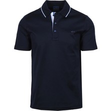Paul & Shark Erkek Düğme Kapama Kısa Kol %100 Pamuk Lacivert Polo Yaka T-Shirt 26411214SM-013