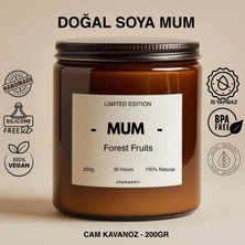 chamashir Kokulu Soya Mum– Doğal Orman Meyveli, Amber Soya Wax, Aromaterapi, 200GR, El Yapımı, Dekoratif Kullanım