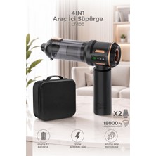 Başkenttekno Araç Içi Süpürge 4 In 1 Çok Fonksiyonlu Şarjlı Mini Ev Kullanımı Için El Süpürgesi LT100 Siyah