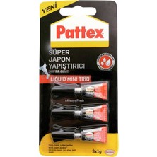 Pattex 3'lü Mini Trio Süper Japon Yapıştırıcı 1 gr Suya Dayanıklı Özellikte Hızlı Yapıştırma