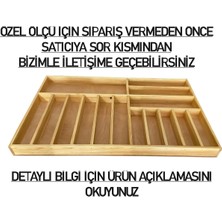 Ayfiwood 70X40 Cm. Doğal Ahşap Kaşıklık Çatal, Bıçak, Kepçe Organizer  Çekmece Düzenleyici Mutfak Gereçleri Düzenleyici