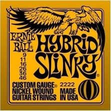 Ernie Ball P02222 Hybrid Slinky Nickel 09-46 Elektro Gitar Teli USA Menşeli Yüksek Kalite