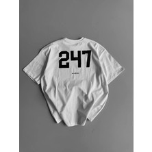 Medi Giyim Erkek Ön ve Arka Baskılı T-Shirt Kısa Kol Bisiklet Yaka Regular Fit Tişört - Beyaz