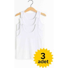 Babido "erkek Çocuk 100% Pamuklu Beyaz Atlet – 2-12 Yaş" Paket 3 Adet