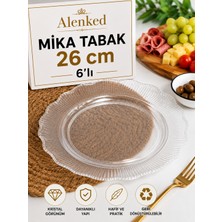 Alenked Mika Tabak 26 cm 6'lı Şık ve Estetik Davetiye Seti Beyaz Renkli