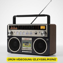 Dexxony DX-2508 Nostaljik Bluetooth Hoparlör Retro Radyo FM AM SW USB SD Kart Şarjlı Taşınabilir