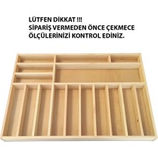 Ayfiwood 65X45 Cm. Doğal Ahşap Kaşıklık Kepçelik Mutfak Çekmece Içi Organizer