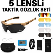 Oakley Polarize Taktik Gözlük 5 Lensli UV400 Motor Bisiklet Airsoft Outdoor Spor Gözlüğü Tactical Set