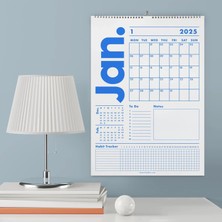 Bi'aldım 2027 Duvar Takvimi, 33X48 Cm, A4, Spiralli Takvim, Önceki ve Sonraki Ay Takvim, Aylık Planlayıcı Takvim, Trend Mavi