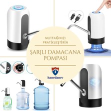 Hanedanev Hızlı ve Sessiz Damacana Pompası USB Şarjlı ve Otomatik Dakikada 1.8 Litre Su Çıkışı
