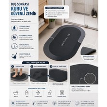 BURADABULDUN Sihirli Banyo Paspası 38X58 cm - Süper Su Emici, Kaydırmaz ve Hızlı Kuruyan Oval