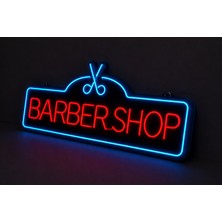 Dekoraven Erkek Berber Kuaförü Berber Premium Işıklı Neon Tabela Makas ve Tarak LED Neon Levha