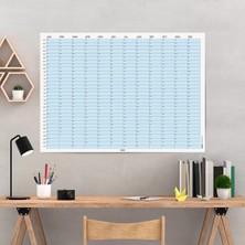 Bi'aldım 2027 Yıllık Takvim Planlayıcı, Planlayıcı Duvar Takvimi, Yatay, Pastel Mavi Renk