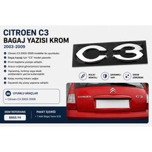 İTHAL Citroen C3 Bagaj Yazısı Krom 2003-2009