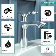 Hd Group Metris Modern Zamansız Kolay Temizleme 1-Kulp 1 7" Uzunluğunda Krom Banyo Lavabo Bataryası, 31204001