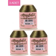 MiraLive 3 Adet Altınbaşak Oya ve Dantel Ipi 20 gr -  - No: 003