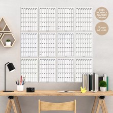 Bi'aldım 2027 Aylık Planlayıcı Duvar Takvimi, 33X48 cm & A4 Takvim, 12 Ay Poster Takvim, Organizer Takvim