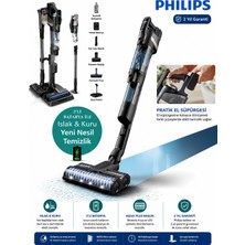 Philips 90DK Temizlik Çift Batarya Kablosuz Islak-Kuru Elektrikli Süpürge 9000 Serisi, Elektrikli Süpürge ve Islak Mop, Kendi Kendini Temizleme Istasyonlu Dik Süpürge