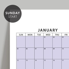 Bi'aldım Amerikan Standardı 2027 Yıllık Planlayıcı Duvar Takvimi, Rengarenk, United States Calendar, Colourful Pastel