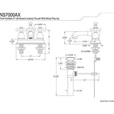 Hd Group NS7000AX Water 10,16 cm Merkez Set Lavabo Musluğu, Pirinç Açılır Siyah Paslanmaz Çelik