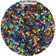 MiraLive Karışık Renk 4 mm Yaklaşık 220 Adet/20 Gram Cam Boncuk Oya Yazma Bileklik ve Kolye