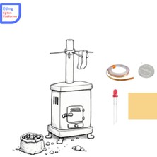 Eding Mini Proje Nostalji Kuzine Soba Isı Kaynağı Modeli Kağıt Devre Kiti -Stem, Bakır Folyo Iletken Bant