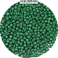 MiraLive Koyu Yeşil Renk 4 mm Yaklaşık 220 Adet/20 Gram Cam Boncuk Oya Yazma Bileklik ve Kolye