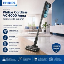 Philips 6000 Aqua Kablosuz Elektrikli Süpürge Yüksek Emiş Gücü, Islak Silme Özelliği ve Uzun Pil Ömrüyle Evinizin Tüm Temizlik Ihtiyaçlarını Tek Bir Güçlü Cihazda Kolayca Karşılayın!
