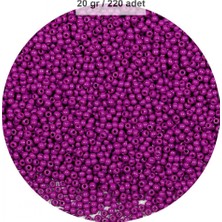 MiraLive Fuşya Renk 4 mm Yaklaşık 220 Adet/20 Gram Cam Boncuk Oya Yazma Bileklik ve Kolye