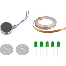 Eding Bakır Folyo Iletken Bant ,CR2032 Pil ,5mm Led, Titreşim Motoru -Etkileşimli Kağıt Devre Kit