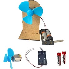 Eding Yel Değirmeni Ahşap Stem – Kendin Yap Stem Fen Bilimleri Deney Seti -Dc Motor ,pervane