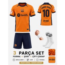 Sonvadi Barcelona La'mine Ya'mal 25/26 Yeni Sezon Turuncu Çocuk Forma Takımı Çorap Hediyeli